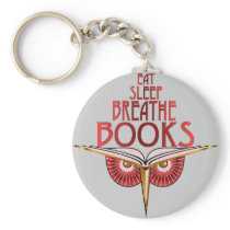 Eat Sleep Breathe Books Keychain