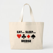 Eat... Sleep... Bridge (Bridge Humour Card Suits) Tote Bags