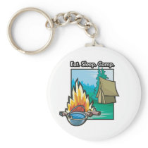 Eat, Sleep, Camp Keychains
