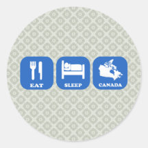 Eat Sleep Canada Round Sticker