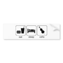 eat sleep cello bumper stickers