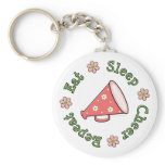 Eat Sleep Cheer Repeat Key Chain