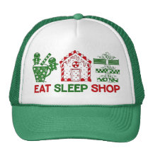 Eat Sleep Christmas Shop Hat