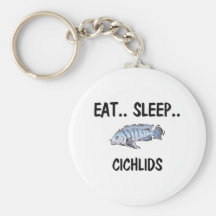 Eat Sleep CICHLIDS Keychain