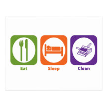 Eat Sleep Clean Postcard