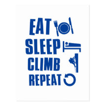 Eat sleep climb post card