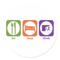 Eat Sleep Climb Round Stickers