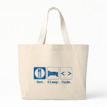 eat sleep code (html) tote bags