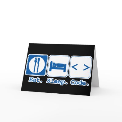 eat sleep code (html) cards by geekme