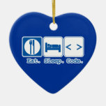 eat sleep code (html) christmas ornament