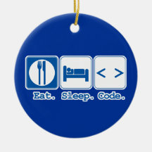 eat sleep code (html) christmas ornaments