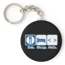 eat sleep code (html) key chain