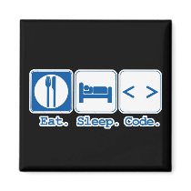 eat sleep code (html) magnets