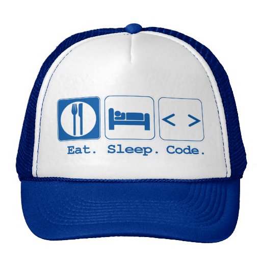 eat sleep code (html) mesh hats