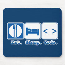 eat sleep code (html) mouse pads