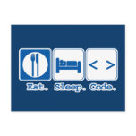 eat sleep code (html) postcard