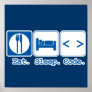eat sleep code (html) poster