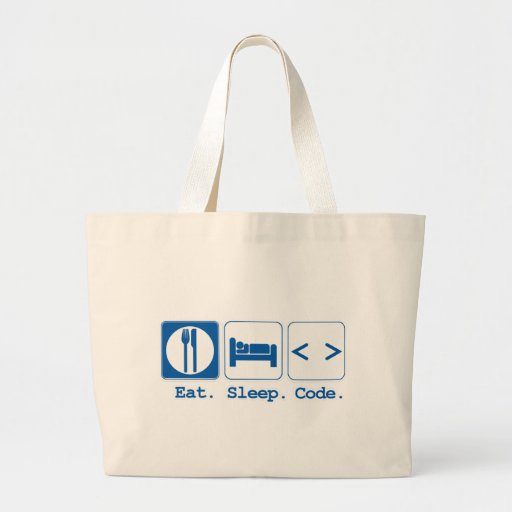 eat sleep code (html) tote bags