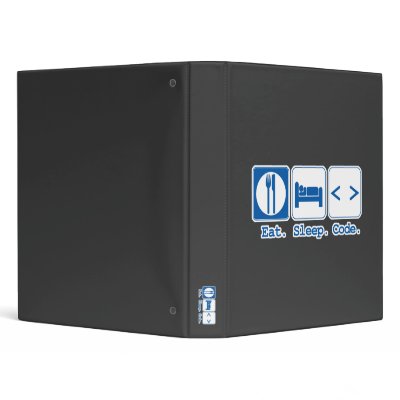 Eat Sleep Code Notebook 3 Ring Binder by geekme
