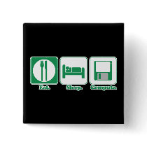 eat sleep computer (green) button
