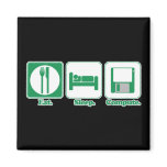 eat sleep computer (green) magnet