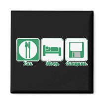 eat sleep computer (green) magnet