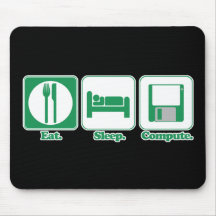 eat sleep computer (green) mouse pads