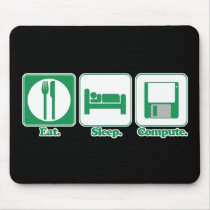 eat sleep computer (green) mouse pads
