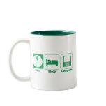 eat sleep computer (green) coffee mug
