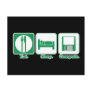 eat sleep computer (green) post cards