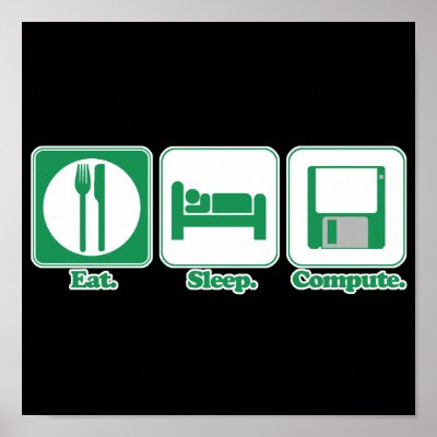 eat sleep computer (green) print by geekme