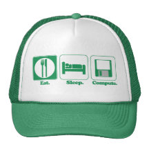eat sleep computer (green) trucker hat