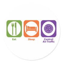 Eat Sleep Control Air Traffic Stickers