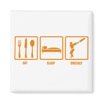 Eat Sleep Cricket Magnet