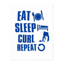 Eat sleep Curl Postcards
