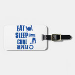 Eat sleep Curl Tag For Bags