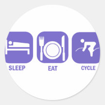 Eat Sleep Cycle Round Stickers