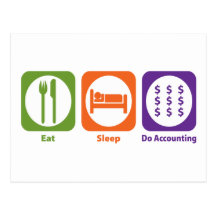 Eat Sleep Do Accounting Post Cards