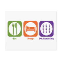 Eat Sleep Do Accounting Post Cards