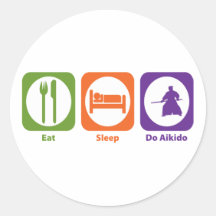 Eat Sleep Do Aikido Round Sticker