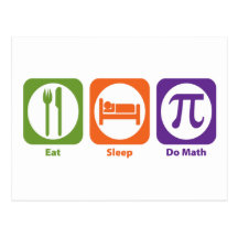 Eat Sleep Do Math Post Cards