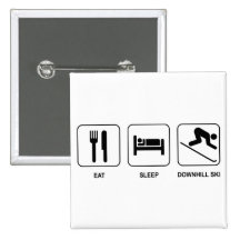 Eat Sleep Downhill Ski Pins