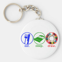 Eat Sleep Draw Key Chains