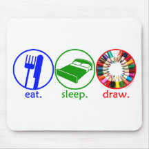 Eat Sleep Draw Mouse Pads