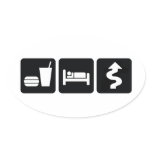 Eat Sleep Drive Hard Oval Stickers