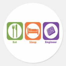 Eat Sleep Engineer Round Sticker