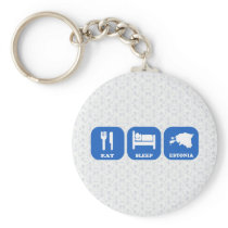 Eat Sleep Estonia Keychain