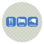 Eat Sleep Estonia Round Stickers