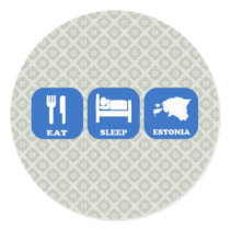 Eat Sleep Estonia Round Stickers