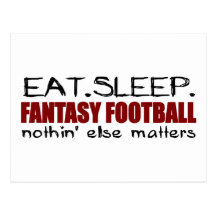 Eat Sleep Fantasy Football Post Card